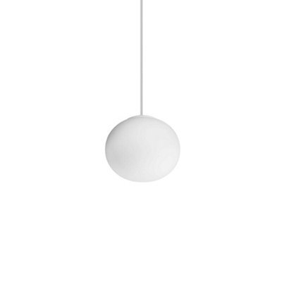Ideal Lux Cotton Globe Pendant Ceiling Light White 13Cm