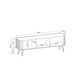 Arte Sophisticated Zova Tv Cabinet H560mm W1680mm D390mm In Midnight Black - Sleek Entertainment Hub - thumbnail 5