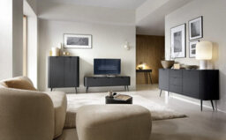 Arte Sophisticated Zova Tv Cabinet H560mm W1680mm D390mm In Midnight Black - Sleek Entertainment Hub - thumbnail 4