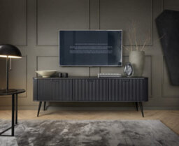 Arte Sophisticated Zova Tv Cabinet H560mm W1680mm D390mm In Midnight Black - Sleek Entertainment Hub - thumbnail 3