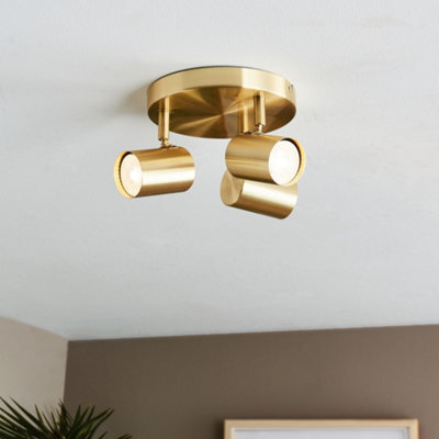 Pagazzi Lighting Hereford 3 Light Satin Gold Ceiling Spotlight - image 1