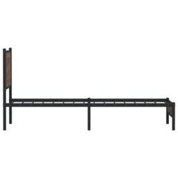 Berkfield Metal Bed Frame Without Mattress Brown Oak 75X190 Cm Small Single - thumbnail 6