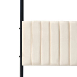 Wyld And Coco Luxe Canopy Bed Black Metal 180 X 200 Cm With Upholstered Headboard - thumbnail 7