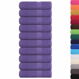 Berkfield Durable Bath Towels 10 Pcs Purple 100X150 Cm 360 Gsm 100% Cotton