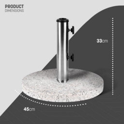 Keplin Parasol Base Stand 9Kg  Heavy Duty Granite Patio Umbrella Holder For Garden, Outdoor Furniture, Canopy, Gazebo - thumbnail 4
