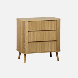 Sweeek - Grooved Decor Dresser 3 Drawers Natural 80X45X80 Cm - Legacy - thumbnail 4
