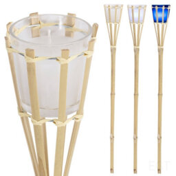 Urbn-Living Urbnliving 76Cm Height Colour Changing Led Citronella Bamboo Garden Outdoor Torch Light Set Of 6