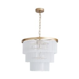 Inlight Kuip Satin Gold Brass Effect Led Pendant Ceiling Light, (Dia)400mm - thumbnail 6