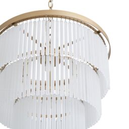 Inlight Kuip Satin Gold Brass Effect Led Pendant Ceiling Light, (Dia)400mm - thumbnail 7