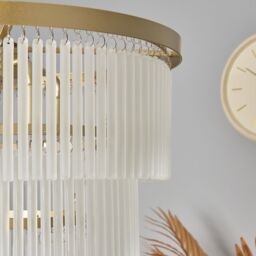 Inlight Kuip Satin Gold Brass Effect Led Pendant Ceiling Light, (Dia)400mm - thumbnail 3