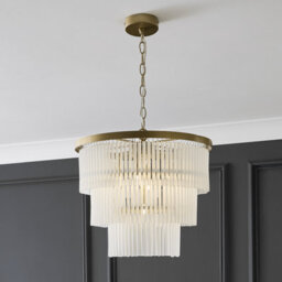 Inlight Kuip Satin Gold Brass Effect Led Pendant Ceiling Light, (Dia)400mm - thumbnail 1