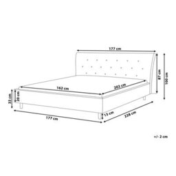 Beliani Bed Fabric Saverne 160 X 200 Cm (Eu King Size) Light Grey - thumbnail 3
