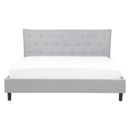 Beliani Bed Fabric Saverne 160 X 200 Cm (Eu King Size) Light Grey - thumbnail 4