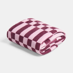 Ohs Checkerboard Flannel Fleece Throw Blanket Soft Bedspread, Burgundy/pink - 125 X 150 Cm - thumbnail 3