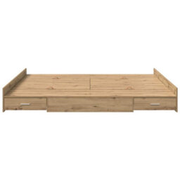 Berkfield Storage Bed Frame Artisan Oak 180 X 200 Cm Engineered Wood - thumbnail 5