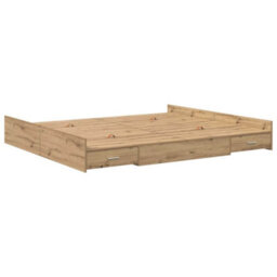 Berkfield Storage Bed Frame Artisan Oak 180 X 200 Cm Engineered Wood - thumbnail 2