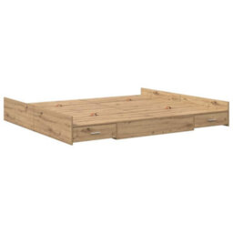 Berkfield Storage Bed Frame Artisan Oak 180 X 200 Cm Engineered Wood - thumbnail 7