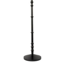 Happy Homewares Classic Black Wood Floor Lamp Base With Sleek Reeded Stem Pole Design - thumbnail 8