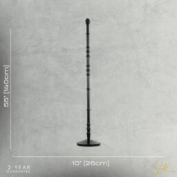 Happy Homewares Classic Black Wood Floor Lamp Base With Sleek Reeded Stem Pole Design - thumbnail 7