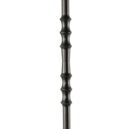 Happy Homewares Classic Black Wood Floor Lamp Base With Sleek Reeded Stem Pole Design - thumbnail 5