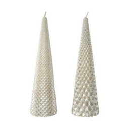 Set Of 2 Metallic Christmas Tree Candles - thumbnail 1