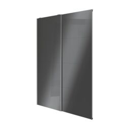 GoodHome Atomia Mirror Panelled Mirrored Anthracite High Gloss 2 Door Sliding Wardrobe Door Kit (H)2250mm (W)1500mm - thumbnail 2