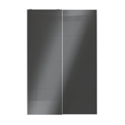 GoodHome Atomia Mirror Panelled Mirrored Anthracite High Gloss 2 Door Sliding Wardrobe Door Kit (H)2250mm (W)1500mm - thumbnail 1