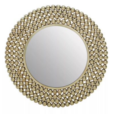 Orsina Templar Gold Finish Beaded Wall Mirror - image 1