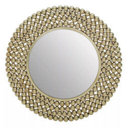 Orsina Templar Gold Finish Beaded Wall Mirror - thumbnail 1