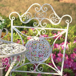 Dibor Vintage Cream 3 Piece Outdoor Alfresco Garden Furniture Dining Table And Chair Folding Bistro Set With Round Seat Cushions - thumbnail 4