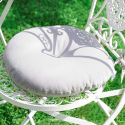 Dibor Vintage Cream 3 Piece Outdoor Alfresco Garden Furniture Dining Table And Chair Folding Bistro Set With Round Seat Cushions - thumbnail 6