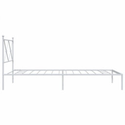 Berkfield Metal Bed Frame Without Mattress With Headboard White 100X200Cm - thumbnail 5