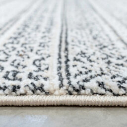 Loomed Grey Cream Moroccan Berber Aztec Tribal Runner Rug 60X240Cm - thumbnail 3