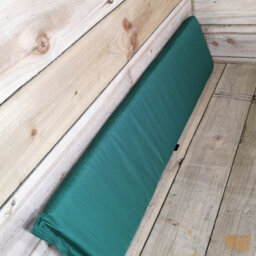 Samuel Alexander Hand Made 3 Seater Chunky Rustic Wooden Garden Bench & Waterproof Green Cushions - Flat Packed - thumbnail 4