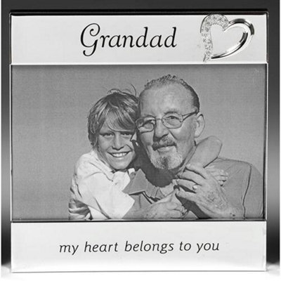 Shatchi Grandad 'my Heart Belongs To You' Silver Message Band Photo Frame