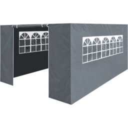 Loops Side Walls Door & Windows For 3X4.5M Pop-Up Gazebo - Grey - Garden Party Tent