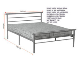 Seconique Orion 4Ft Small Double 120Cm Bed Frame In Metal With Metal Base - thumbnail 9