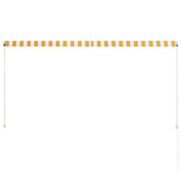 Walplus Retractable Awning Garden Sun Shade Canopy Gazebo For Back Door, Porch, Patio 250X150 Cm Yellow And White - thumbnail 5