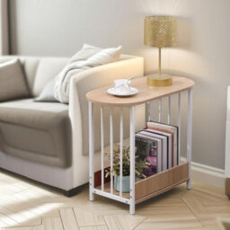 Pirlo Plush 2 Tier Narrow Side End Table Oak - thumbnail 1