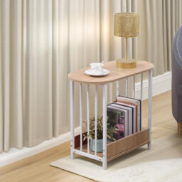 Pirlo Plush 2 Tier Narrow Side End Table Oak - thumbnail 5