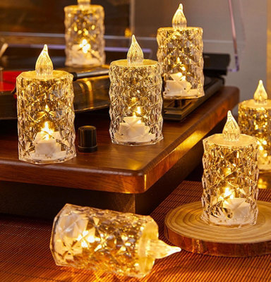 Amorly 12 Pack Battery Operated Flameless Led Tea Light Candles, Fake Electric Tealight For Wedding Table,christmas Decorations,8Cm - image 1