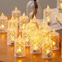 Amorly 12 Pack Battery Operated Flameless Led Tea Light Candles, Fake Electric Tealight For Wedding Table,christmas Decorations,8Cm - thumbnail 4