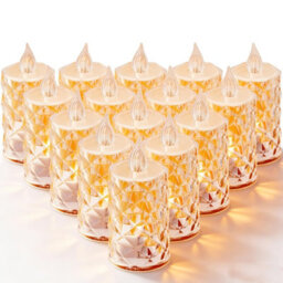 Amorly 12 Pack Battery Operated Flameless Led Tea Light Candles, Fake Electric Tealight For Wedding Table,christmas Decorations,8Cm - thumbnail 5