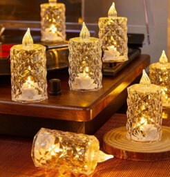 Amorly 12 Pack Battery Operated Flameless Led Tea Light Candles, Fake Electric Tealight For Wedding Table,christmas Decorations,8Cm - thumbnail 1