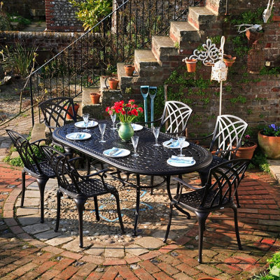 Lazy Susan Catherine Antique Bronze 6 Seater Metal Garden Furniture Set - image 1