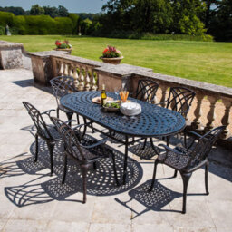 Lazy Susan Catherine Antique Bronze 6 Seater Metal Garden Furniture Set - thumbnail 3