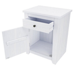 Wyld Haus Tralee Panelled White-Washed Pine Bedside Table 655 X 530 X 390 mm (H X W X D) - thumbnail 4