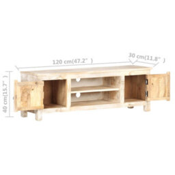 Berkfield Tv Cabinet 120X30X40 Cm Rough Acacia Wood - thumbnail 6