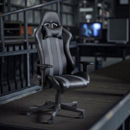 Oakham Pro Titan Gaming Chair In Black And Grey - thumbnail 3