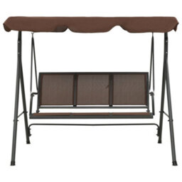 Walplus Garden Swing Bench With Canopy Coffee - thumbnail 2
